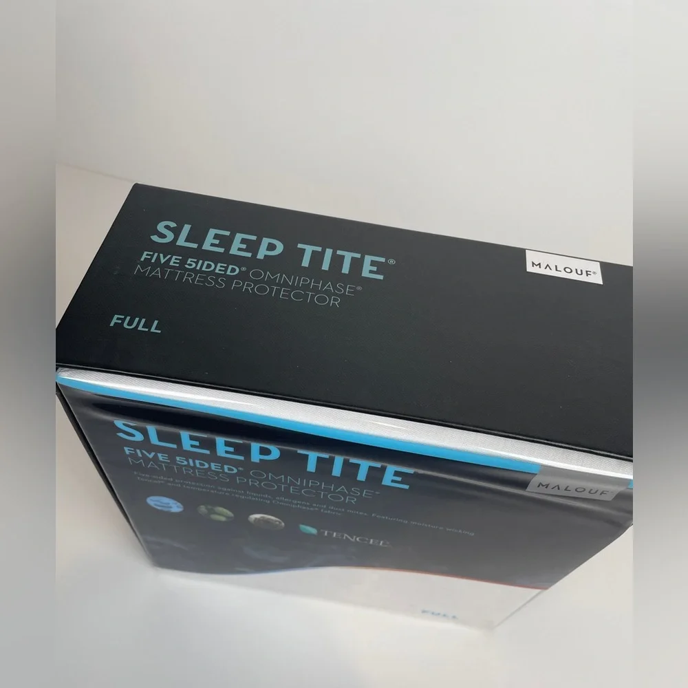 MALOUF Sleep Tite Omniphase Mattress Protector Waterproof Tencel FULL SIZE New